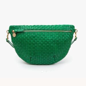 Clare V Vibrant Green Woven Crossbody Bag